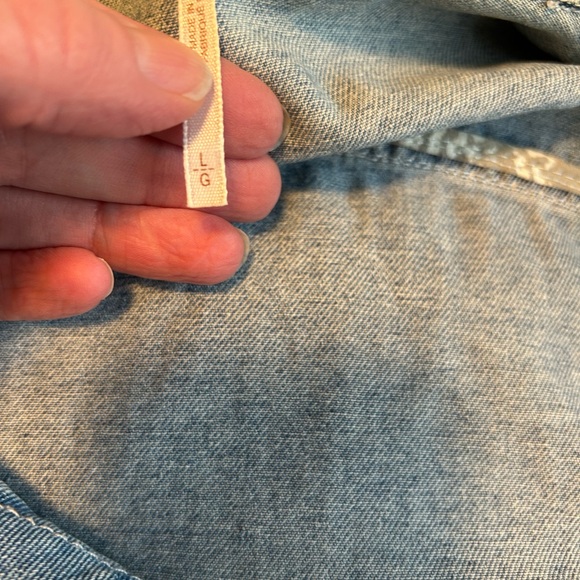 Free People Light Blue Jean Jacket size large - Picture 5 of 6